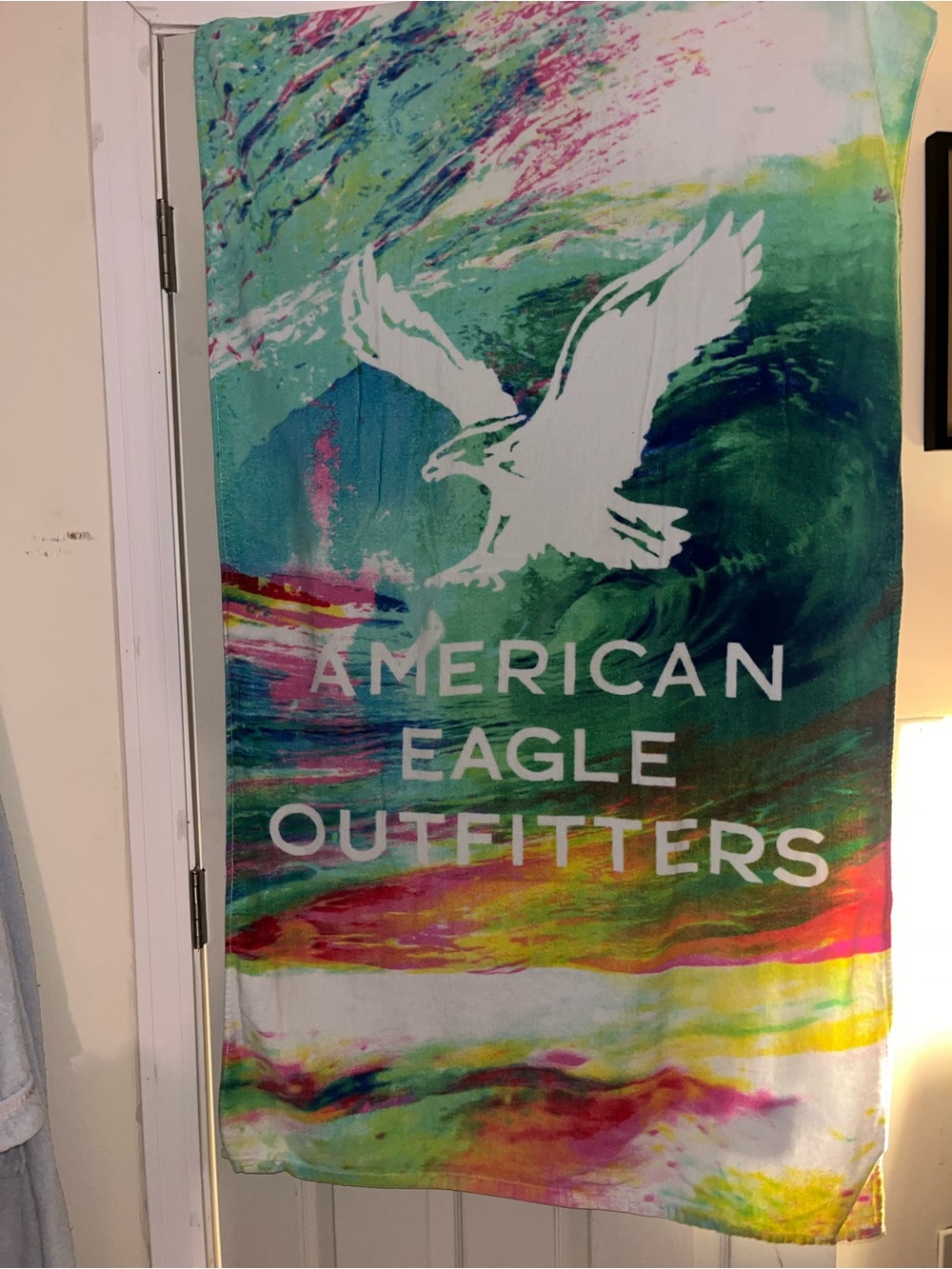 American Eagle Outfitters Turquoise Multi-Color Tie-Dye Towel